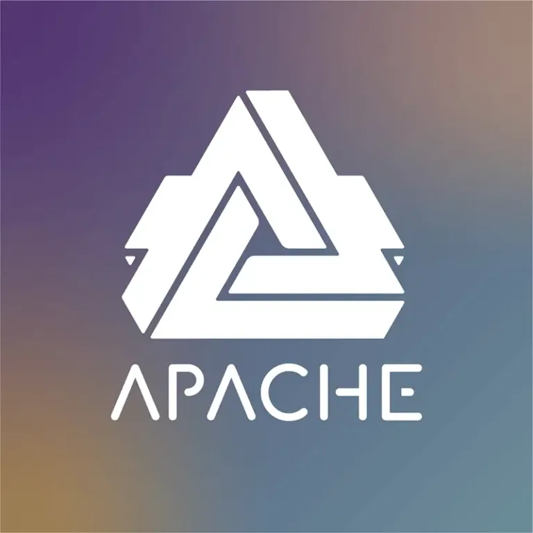 Apache logo design with Penrose triangle and air symbol